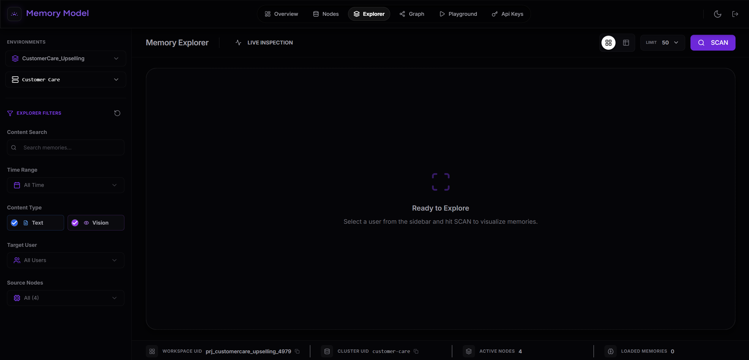 Explorer Main Interface - Dark