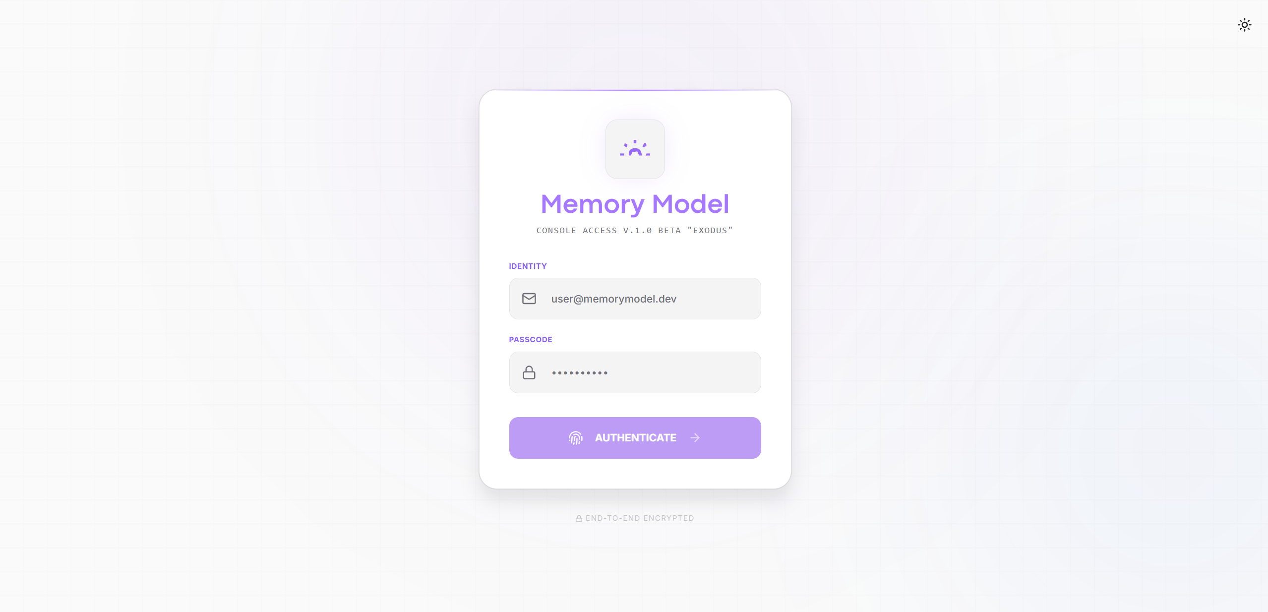 Login screen - Light