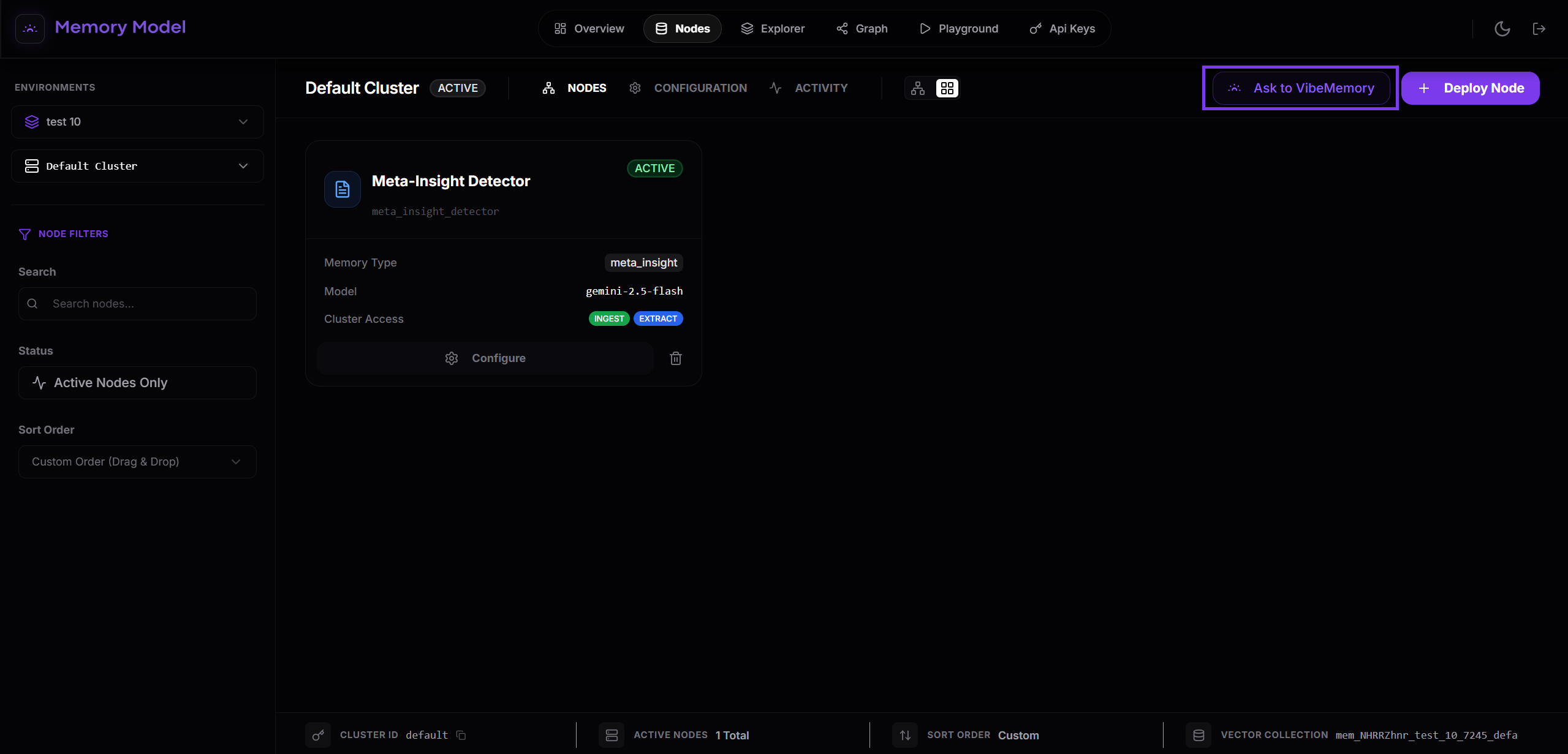 Launch VibeMemory - Dark